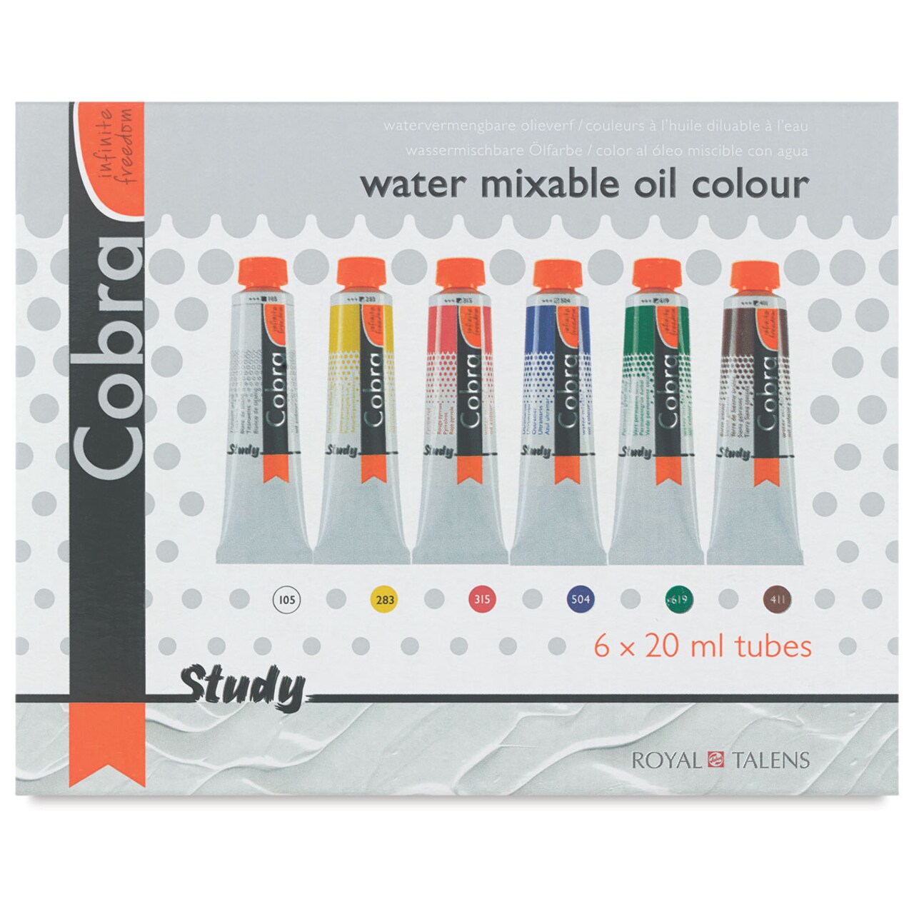Royal Talens Cobra Water Mixable Oil Color Sets - Set of 6 colors, 20 ml tubes